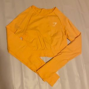 Gymshark Vital Seamless 2.0 Long Sleeve Crop Top Yellow Marl